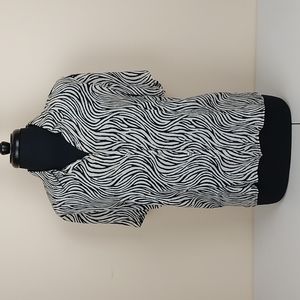 Style & Co. Collection Silk Button Up Blouse Zebra Print
